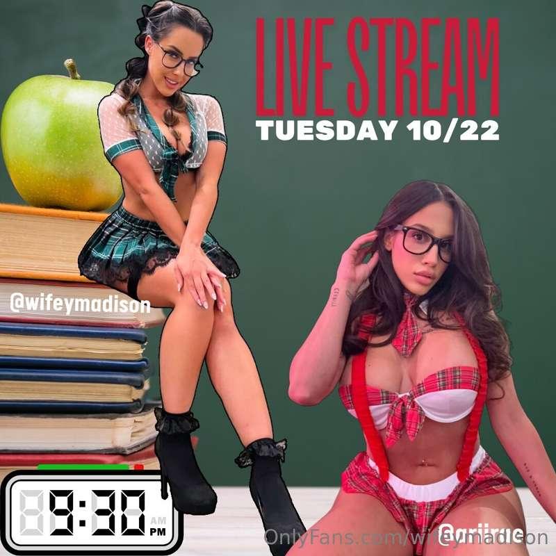 LIVE TUESDAY 10/22 at 9:30 pm EST! you know you miss me and ..
