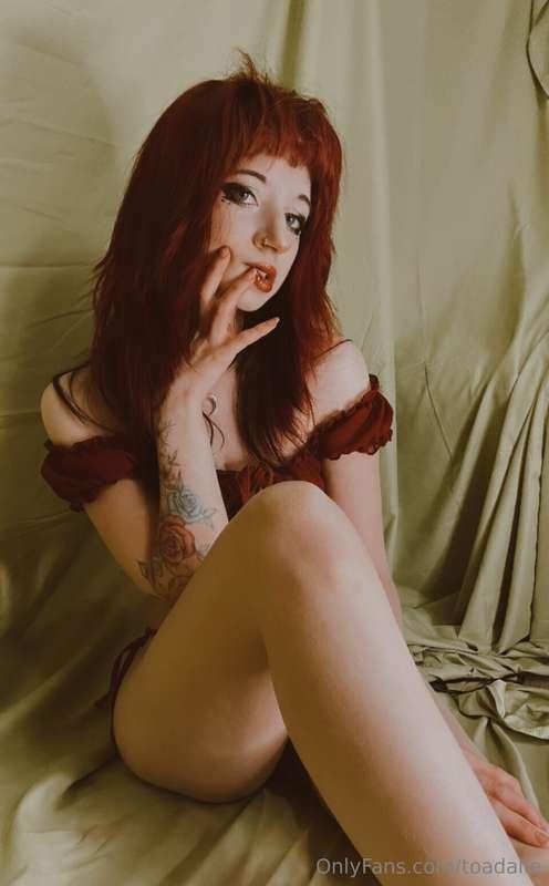 Just sitting here In my sexy red lingerie thinking of you, w..