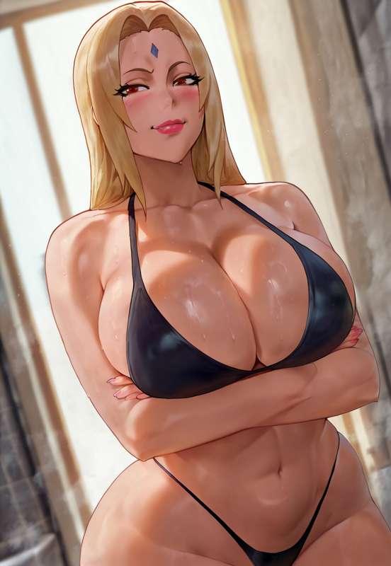 Tsunade black bikini set