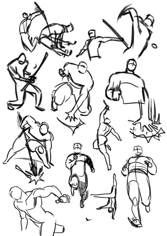 action poses sketches