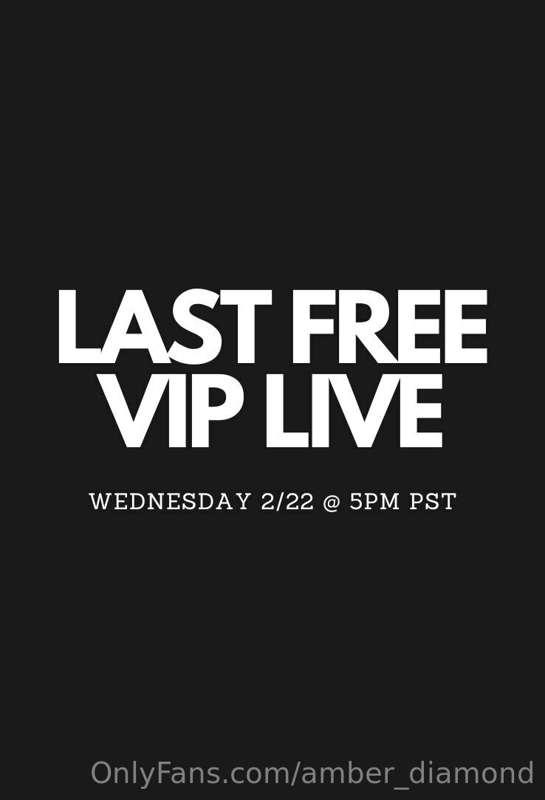 **MY LAST LIVE THIS MONTH... and it's for my special VIPs on..