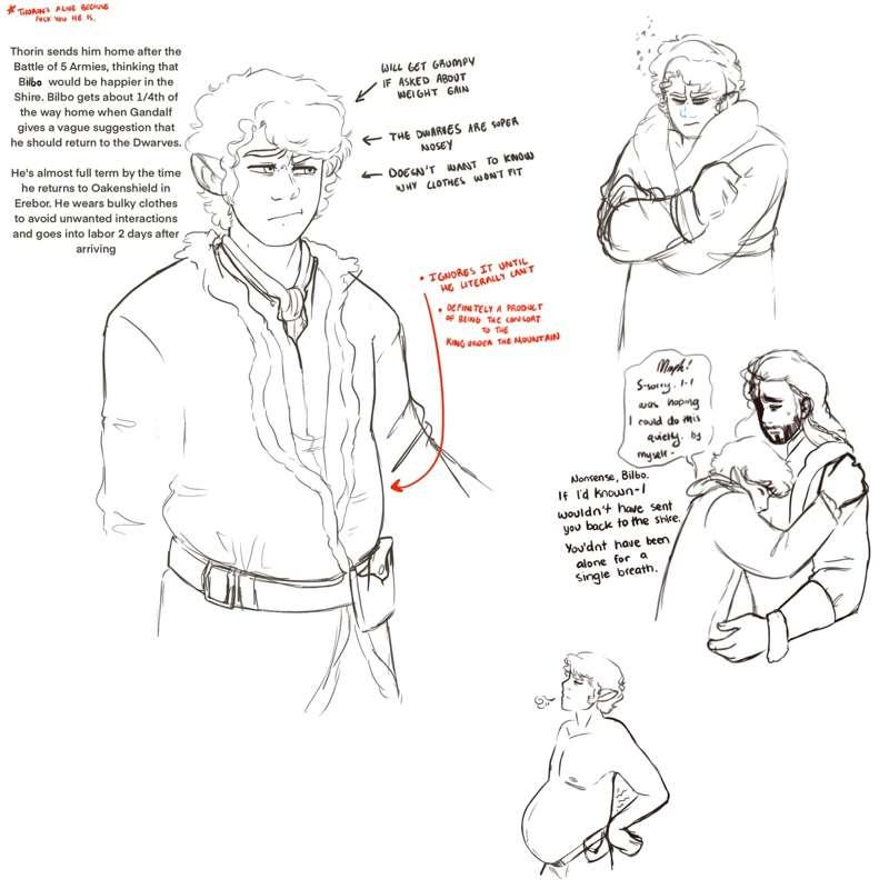 CW// Tmpreg, labor / The Hobbit Spoilers