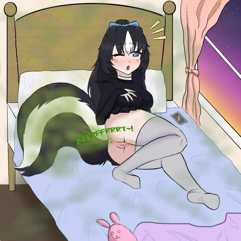 Best not to burst into a skunk’s room… especially Yuka’s 🦨