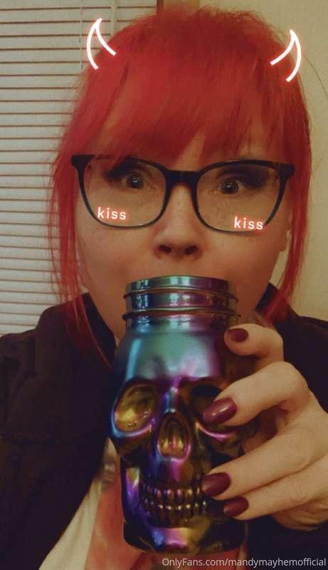 Cheers! It’s Friday night! Banned on FB but not here! 💋