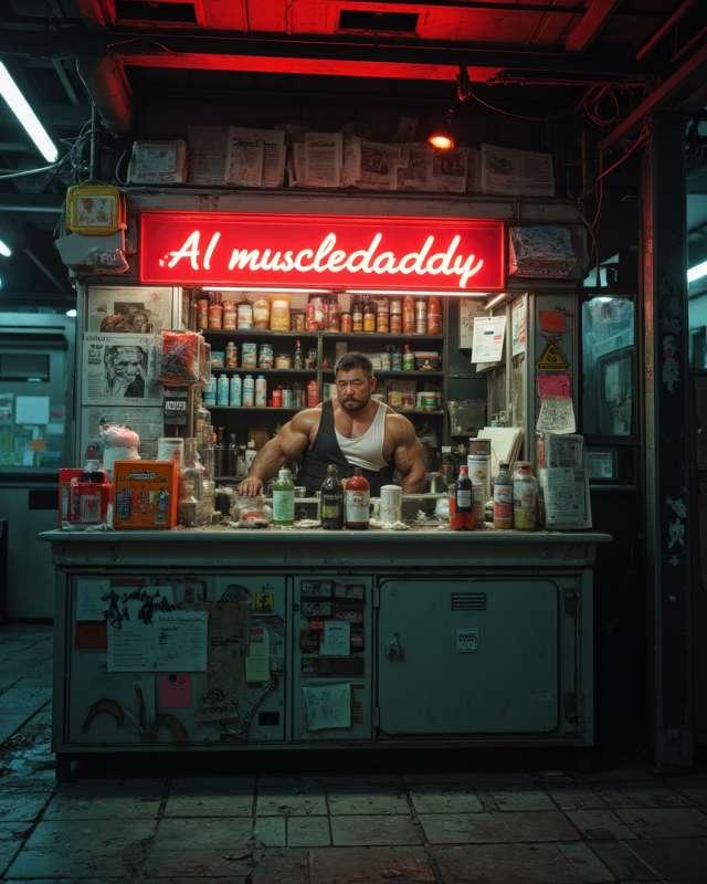 Man in kiosk