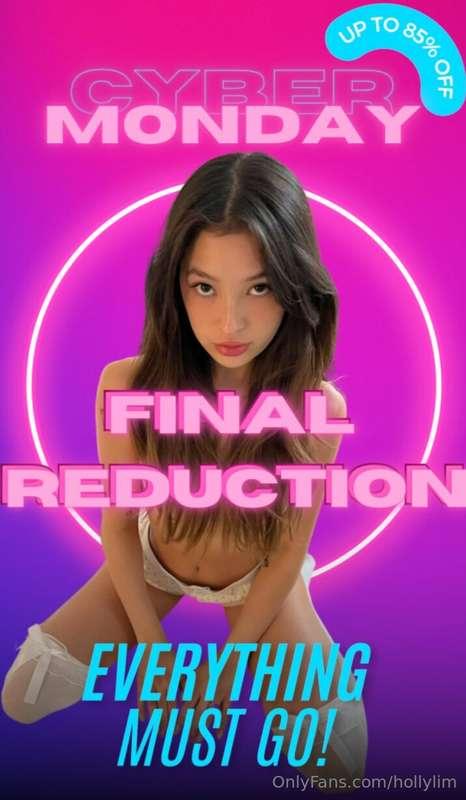 happy Cyber Moanday babyyy!!! final reductions up to 85% OFF..