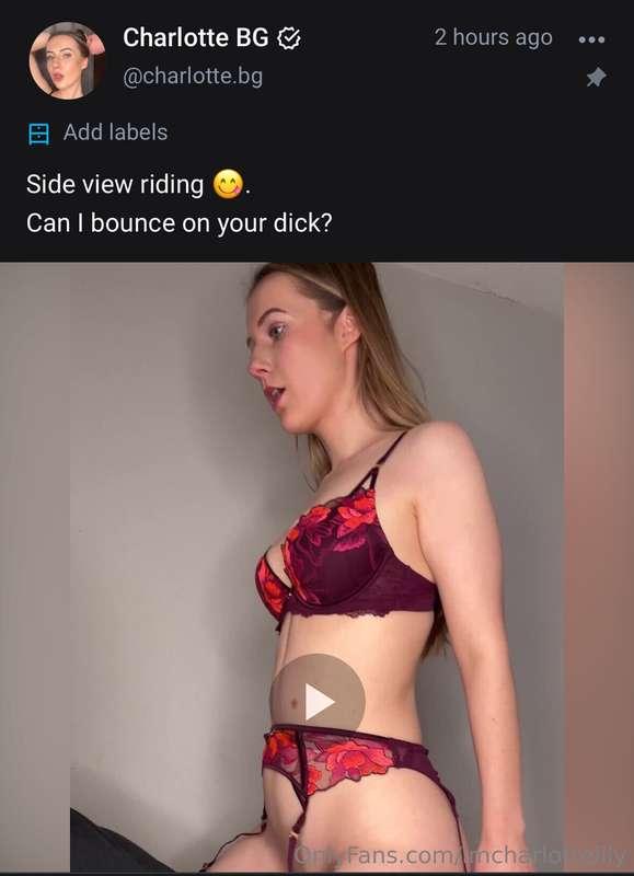 Just posted a side view riding sextape onto my BG profile. @..