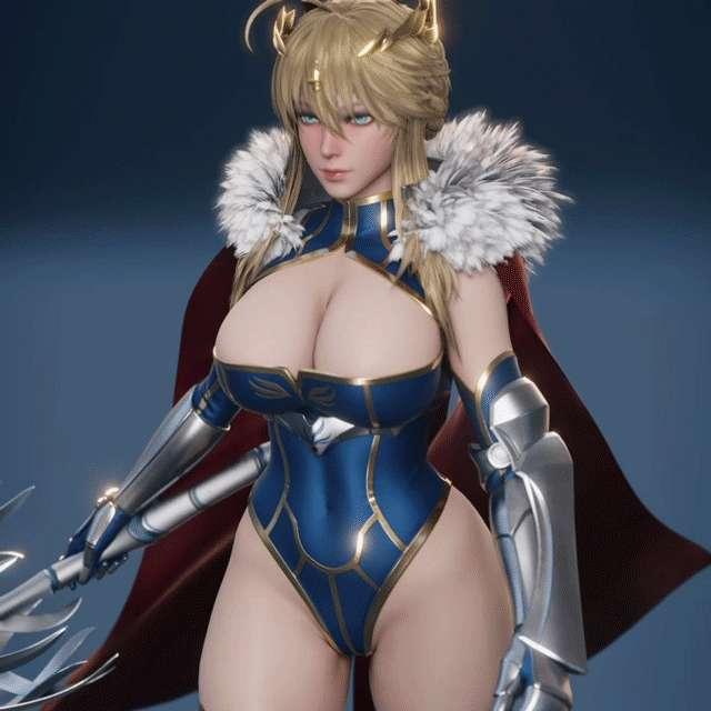Artoria Lancer - Walk Cycle Animation 