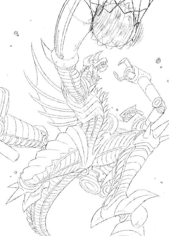 Gigan VS Jet Jaguar (Lineart)