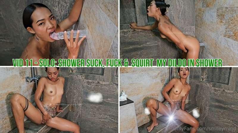 **SOLO: Shower Suck, Fuck and Squirt my Dildo in the shower*..