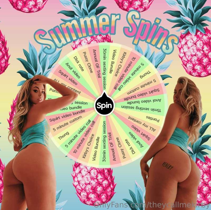 Here’s this btw 😇 
Every spin wins! 
$ 15 for one spin, $ 25..