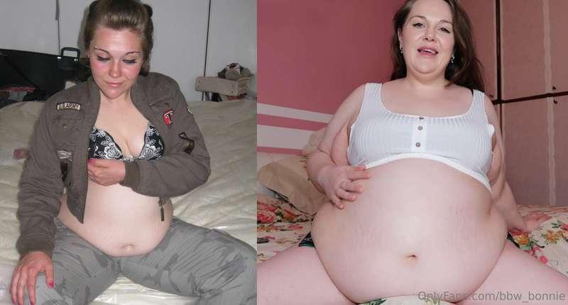 Never thought my belly would be big enough to sag on the bed..