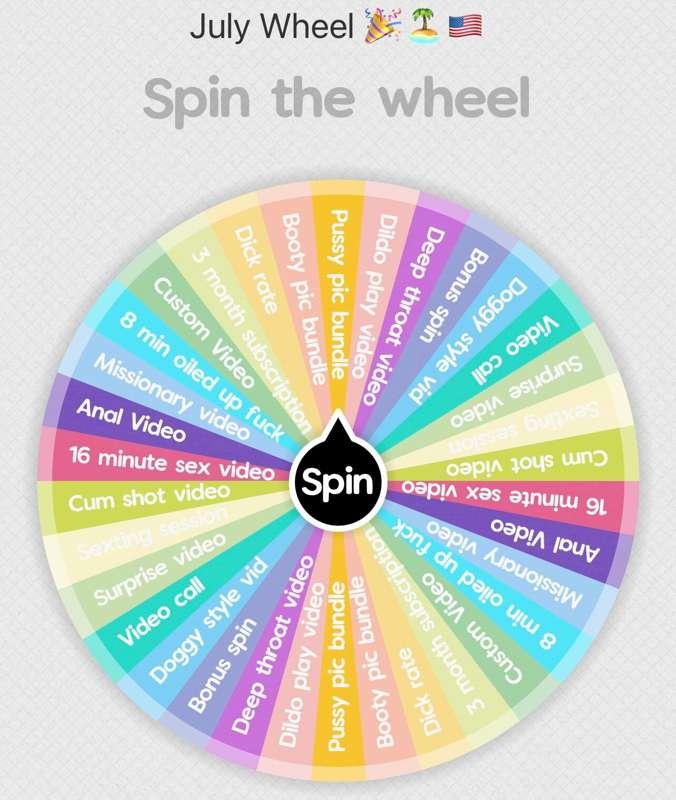 July Spin The Wheel 🎉
-1 spin for $15.00
-3 spins for $30.00