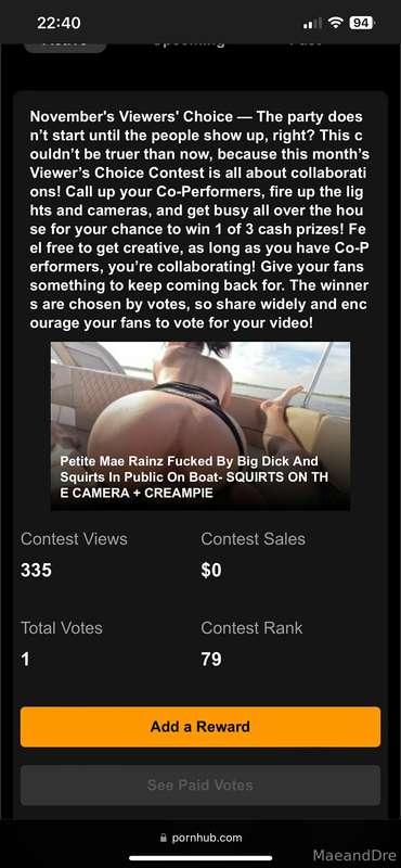 Hey loves! The contest on Pornhub has officially started ! H..