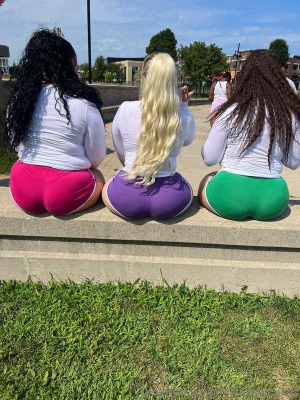 What do you get when you have three big booty girls sittin' ..