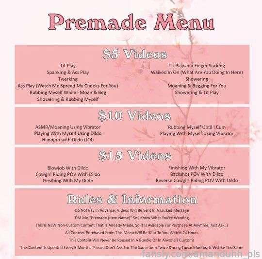 Last time I'll post about this but all 22 videos from my old Premade Menu for only $50! (originally a $195 value)