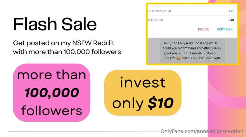 Reddit Promo Flash Salemore than 100,000 followersInvest onl..