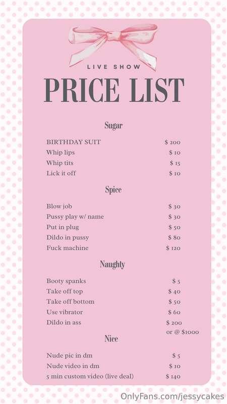 Live price list 
