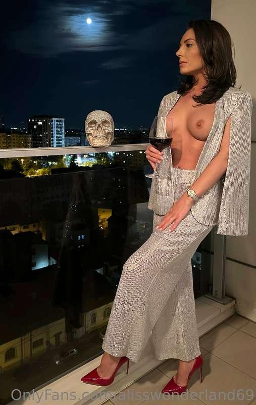 Just having a glass of wine and a chat with my ex under the ..