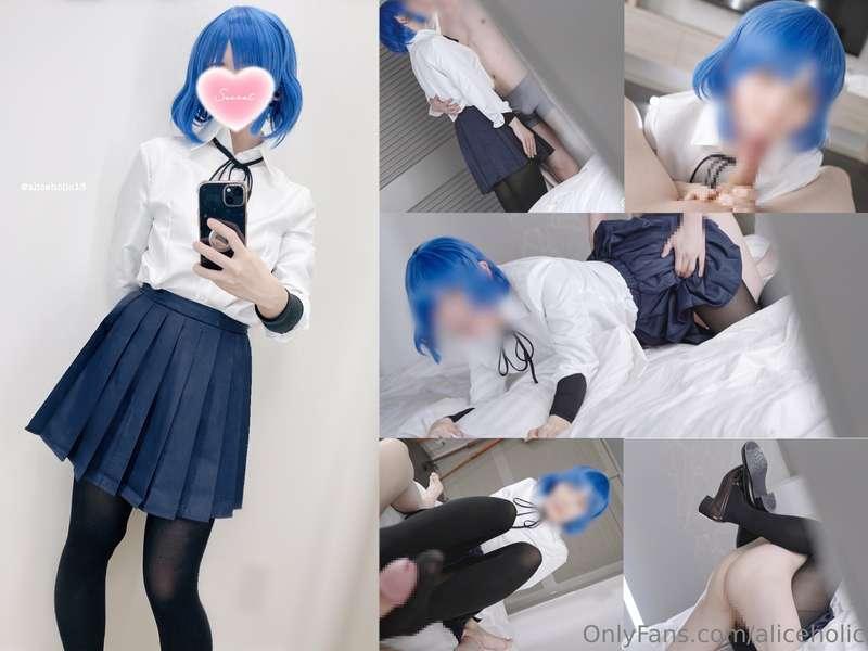 💙 Bocchi The Rock! Ryo Yamada cosplay sex creampie video. / ..