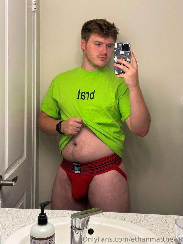 brat and it’s the same but I’m wearing a red jock so it’s no..