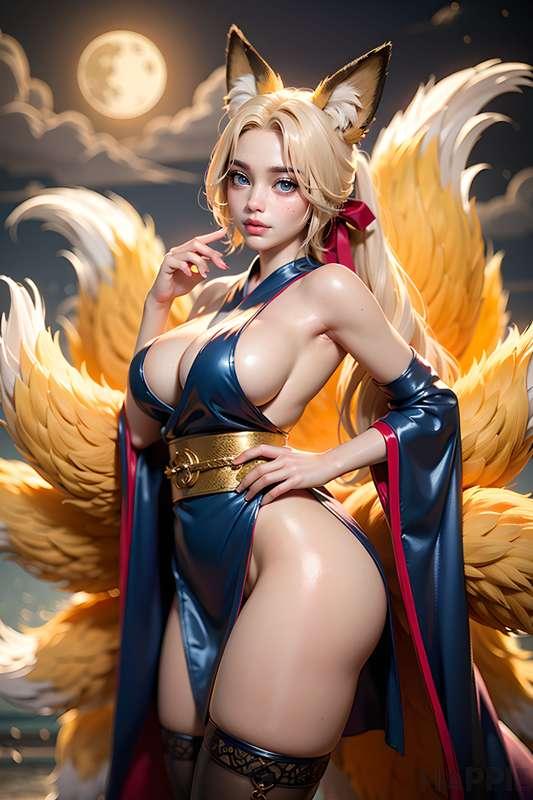 HP101 - 4K Kitsune 9-tailed Fox Girl 九尾の狐 (60 Images)