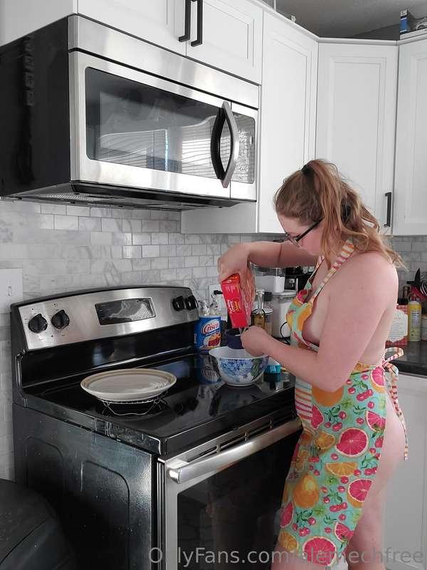 Anyone want waffles? I'm cooking in only an apron 🥰