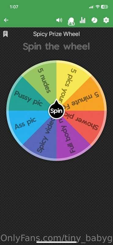 - ﻿﻿Let’s play a game daddy💦 Spin the wheel for your chance ..