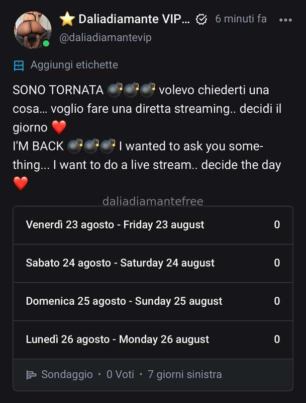 💎clicca qui sotto e RISPONDI AL SONDAGGIO ❤️❤️❤️ Click below..