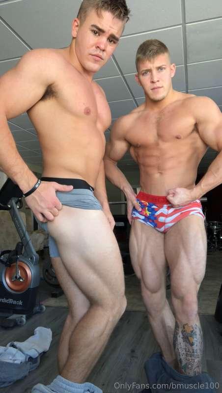 2 studs dominating you with flexing and stripping 😈  Just se..