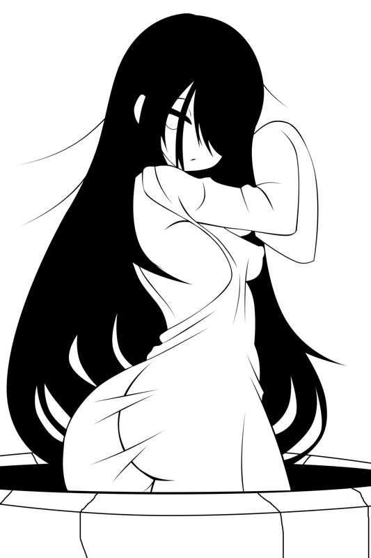 Sadako blue glow WIP and lines