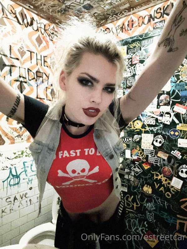 the punk chick takes you into the bathroom and pulls out her..