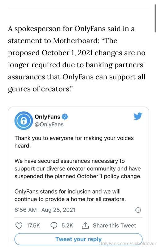 Good news guys!! Onlyfans isn’t going to be banning porn!