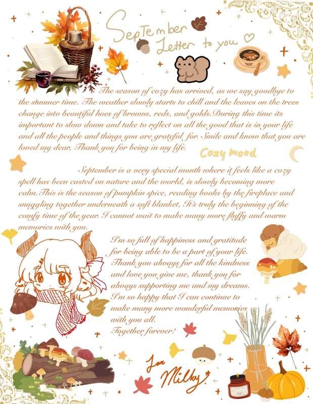🍂  𝑀𝑜𝓃𝓉𝒽𝓁𝓎 𝐿𝑒𝓉𝓉𝑒𝓇 𝒯𝑜 𝒴𝑜𝓊 - 𝒮𝑒𝓅𝓉𝑒𝓂𝒷𝑒𝓇 🍂