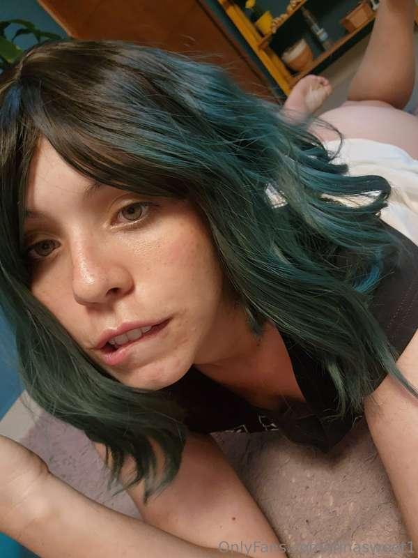 🩵💙 do you like this hair color on me? 💚💚