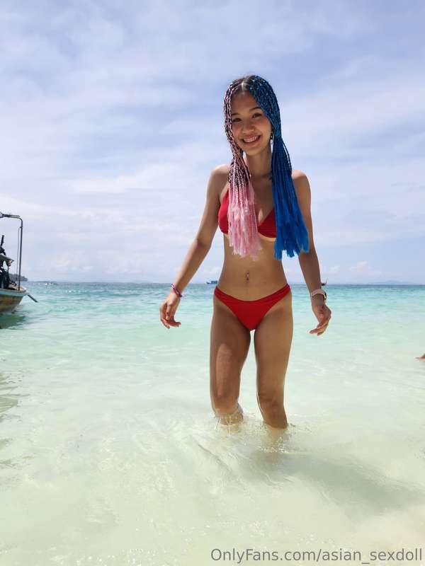 Playing in the water 😇