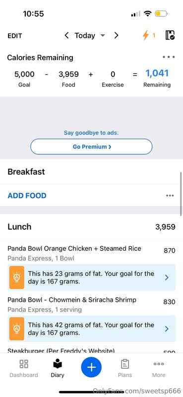 trying to use a calorie counter more often, tracked my lunch..