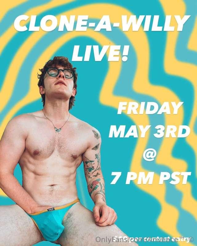 ***CLONE-A-WILLY LIVE! 🍆💛*** cum hang out and watch me clone..