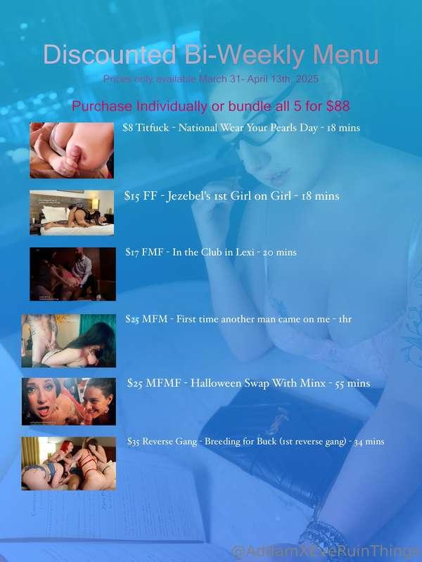 Hi Campers!The Bi-Weekly Discount Menu has been updated! The..