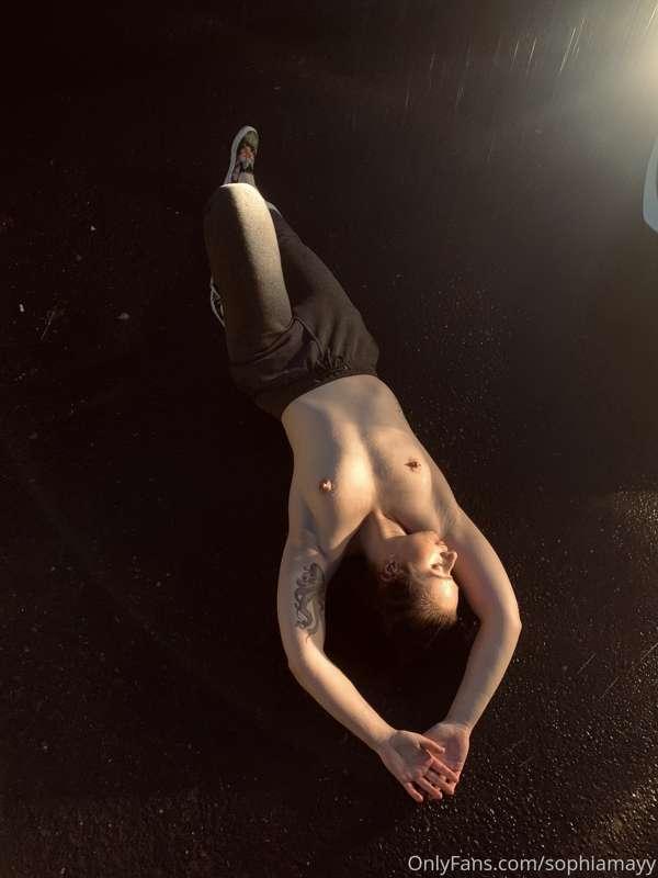 It’s soothing lying in the rain with your tits out, trust me..