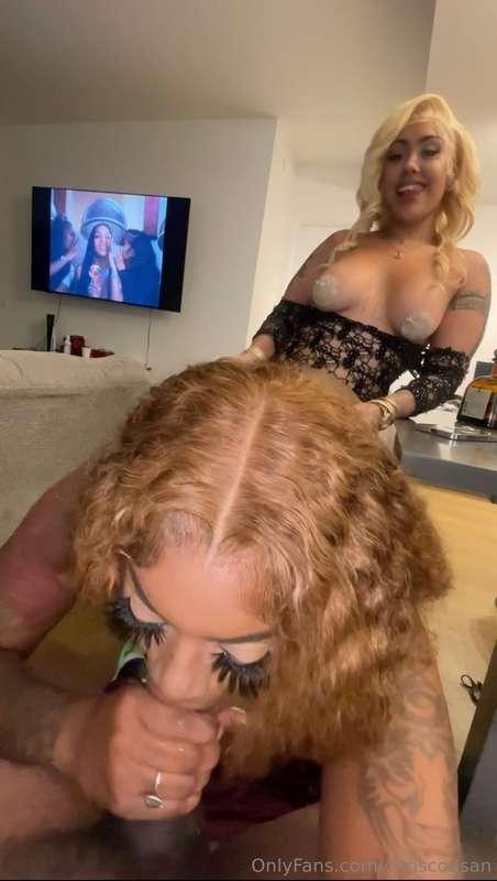 Real pressure head while her friend watch and help me nut @k..