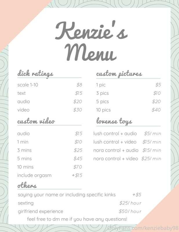 pricing menu💖