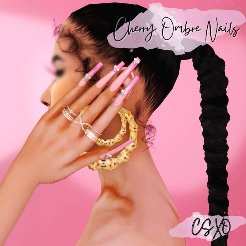 Cherry Ombre Nails
