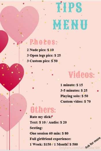My tip menú! 😏 Want anything else? Just tell me and I will d..
