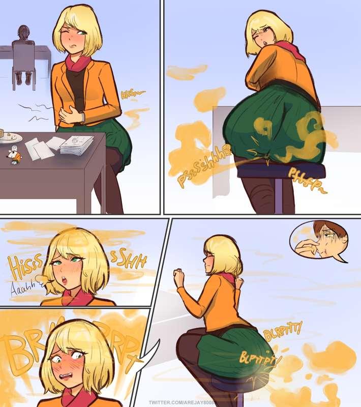 Request: Ashley from RE4 hotboxing a room with her smelly farts