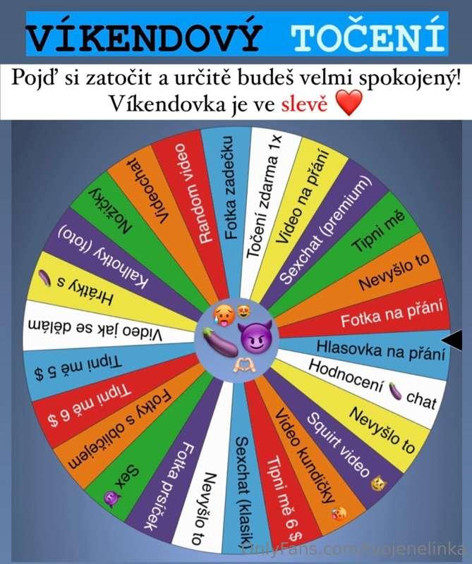 NOVÉ SLEVOVÉ VÍKENDOVÉ KOLO ŠTĚSTÍ 😈

😼 3x zatočení: 12 $
😼 ..