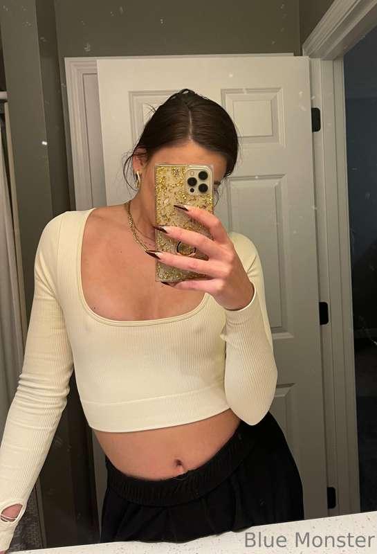 Back from the gym! No bra again. My left nip popped out when..