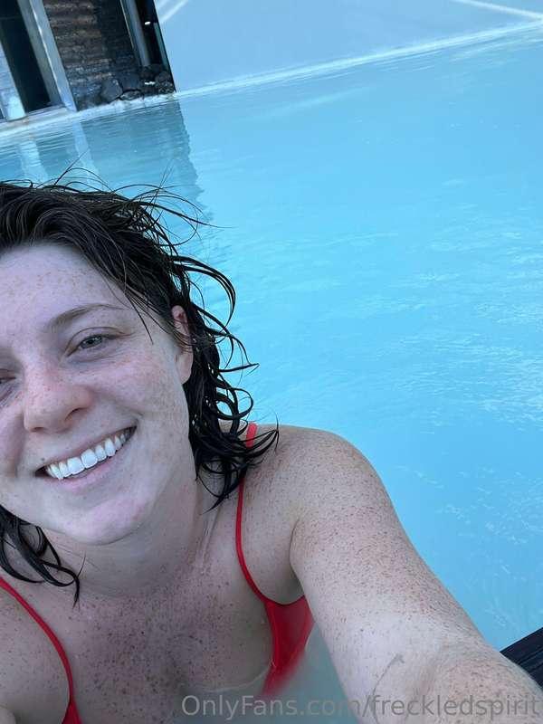 Freckles and goofiness at the blue lagoon