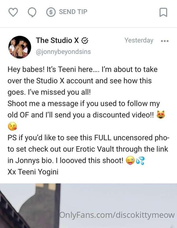 Hey y’all! Teeni Yogini is coming back 😻 who has missed seei..