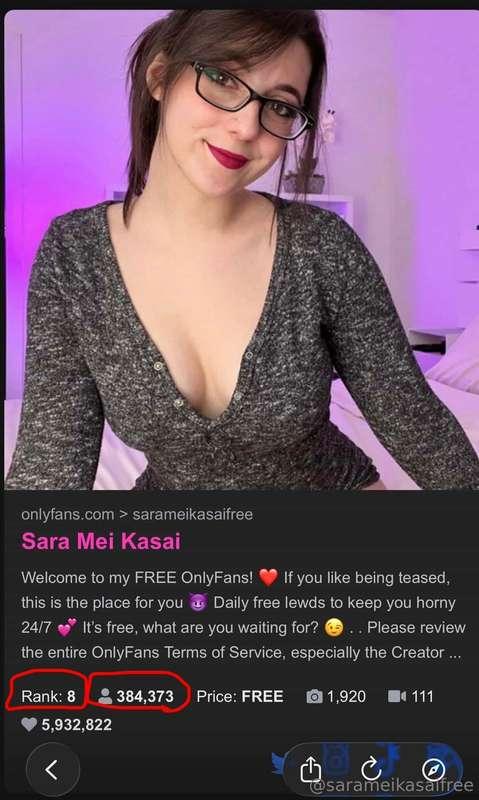 Thank you for helping me get to number 8th best OF in the wo..